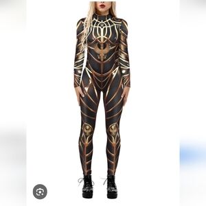 The 3D print skeleton skull costume for Women Juniors